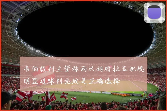 韦伯裁判主管称西汉姆对拉亚犯规明显进球判无效是正确选择